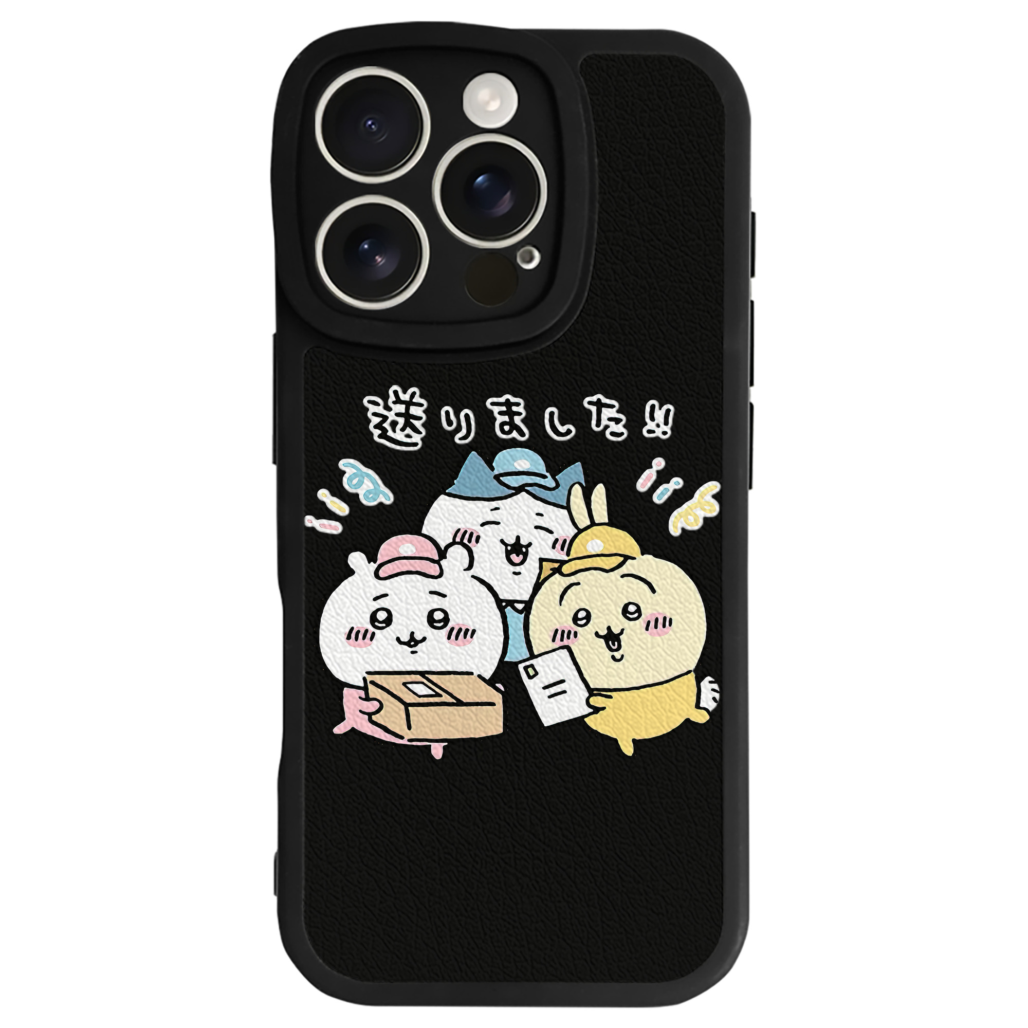 （画像用） ちいかわ ハチワレ Chii-kawa hachiware 【iPhone 16シリーズ対応】シリコンスマホケース（レザー調） 材質：シリコン